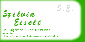 szilvia eiselt business card